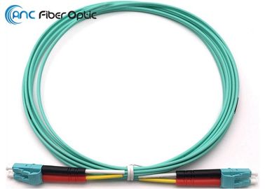 LC ao costume do duplex 2.0mm 3.0mm do Aqua do cabo de remendo 10G da fibra ótica do LC OM3 50/125